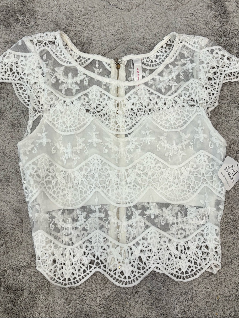 White Lace Crop Top